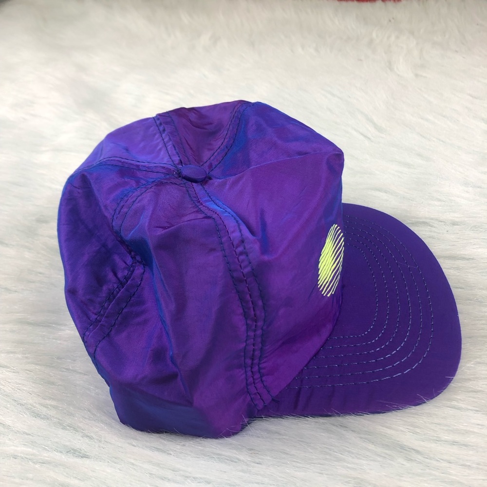 Vtg 80’s AT&T Neon Shimmer Snapback Hat Retro USA - Picture 3 of 7
